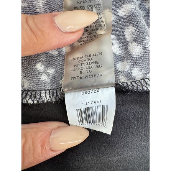 Vince Camuto 2X Black White Print Cold Shoulder Dress Sheer Back Keyhole Detail - Picture 3 of 5